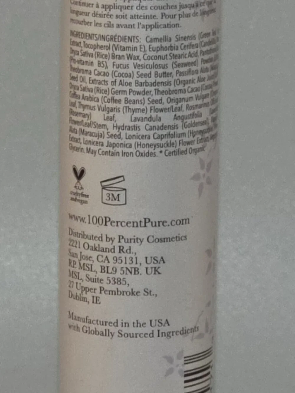 100% PURE, Maracuja Oil Mascara, Black Tea,Factory Sealed